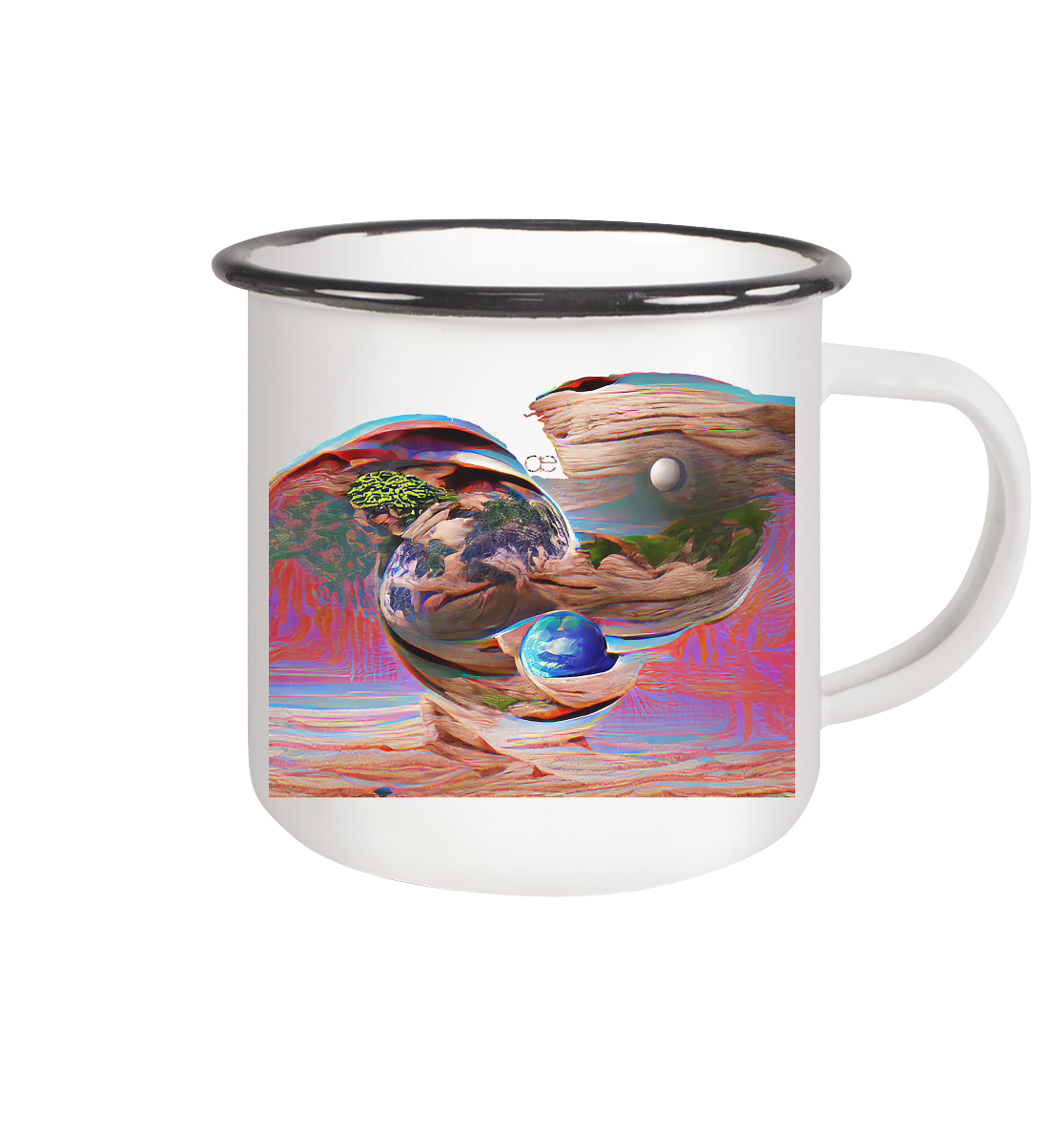 Ai Orbit Flora - Emaille Tasse (Black)