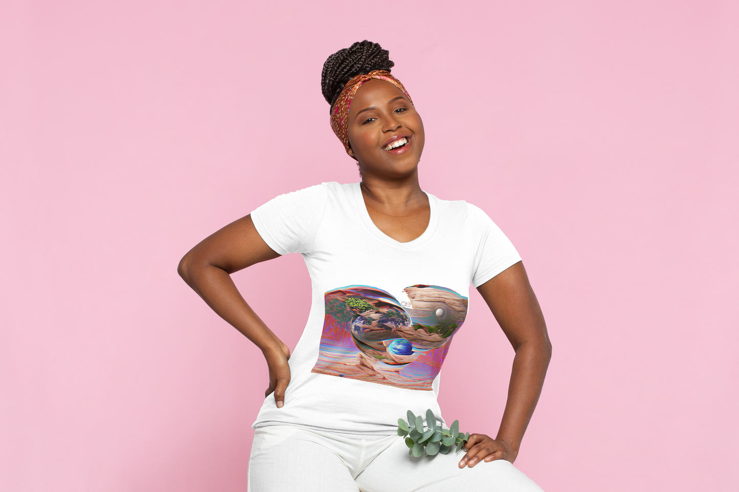 Ai Orbit Flora - Ladies Organic Basic Shirt