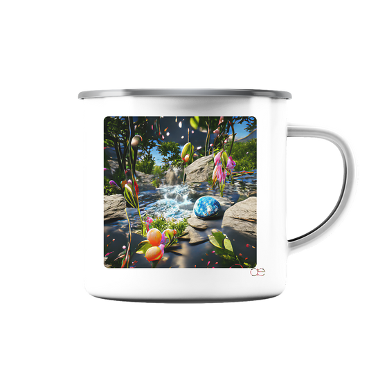 Earth x Matter - Emaille Tasse (Silber)