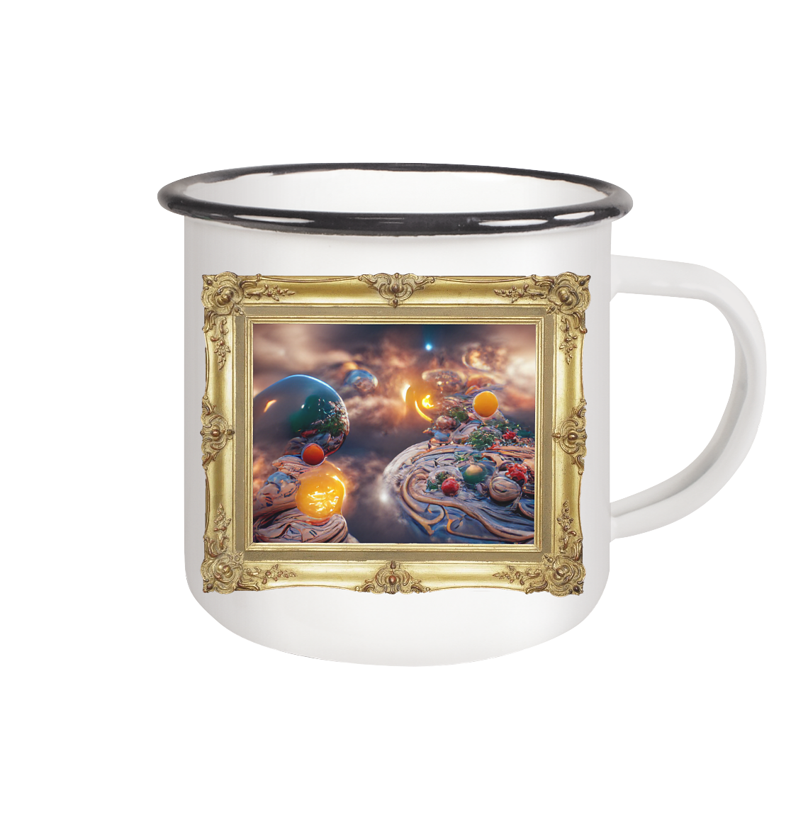 Ai Galaxy Frame - Emaille Tasse (Black)
